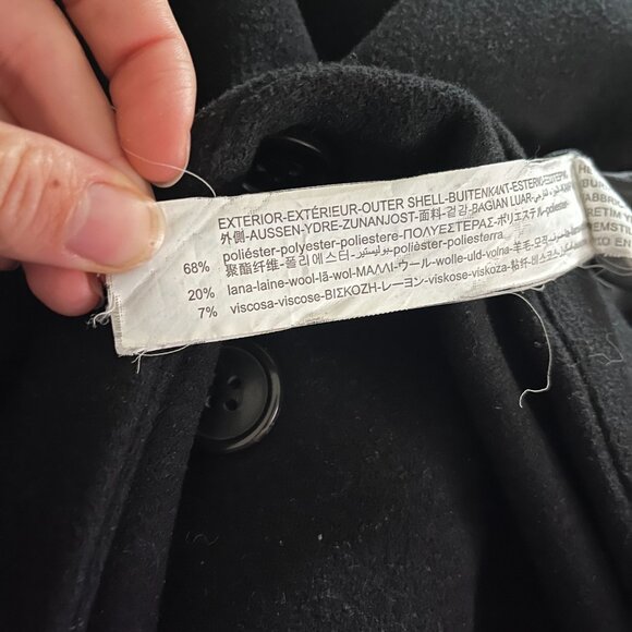 Long black wool coat Stradivarius - Picture 3 of 3